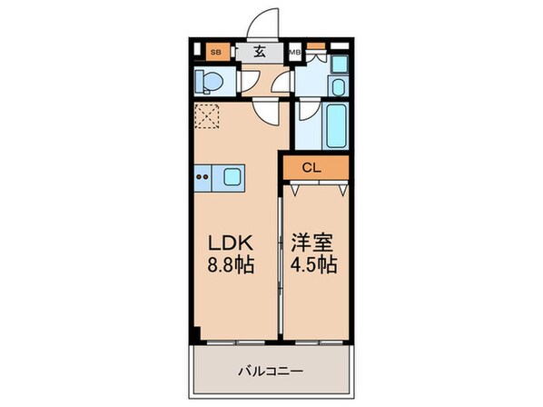 ﾍﾞｲｻｲﾄﾞﾊﾟｰｸOSAKAﾉｰｽﾚｼﾞﾃﾞﾝｽの物件間取画像